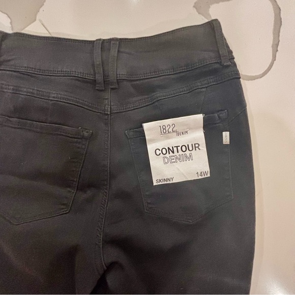 NWT 1822 Denim Women's Contour Black Skinny Jeans sz 14 crop 28” inseam - Picture 7 of 14